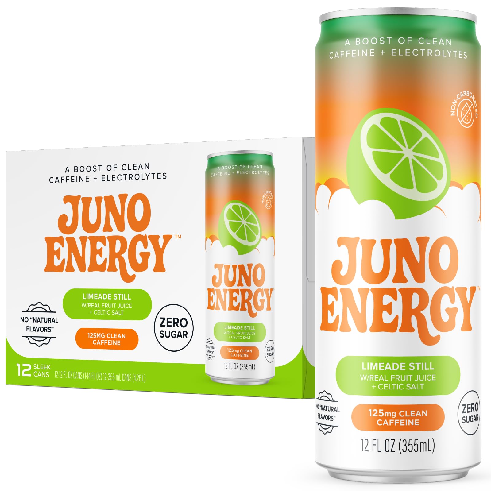 Amazon.com : JUNO ENERGY Limeade Still Energy Drink - Sugar Free